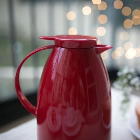 Imagem de Garrafa Térmica de Café e Chá Vermelha 1L Vidro Silicone