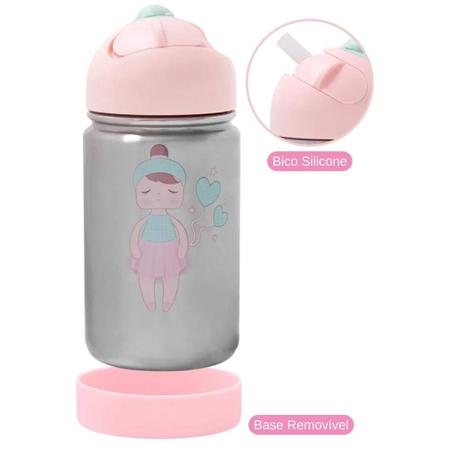 Imagem de Garrafa Térmica Flip Angela Inox Infantil 350mL Büp Baby