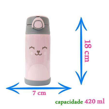 Imagem de Garrafa Térmica Infantil Gumy Com Canudo Aço Inox 420 ML Buba