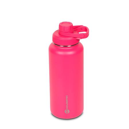 Imagem de Garrafa Térmica Inox Goldentec 1000 ml para bebidas quentes ou frias com tampa com bico e base emborrachada - Rosa Pink
