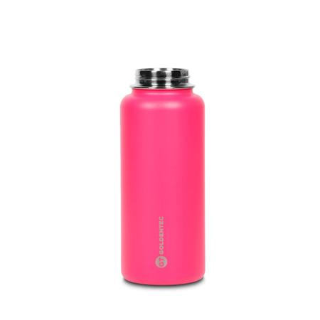 Imagem de Garrafa Térmica Inox Goldentec 1000 ml para bebidas quentes ou frias com tampa com bico e base emborrachada - Rosa Pink