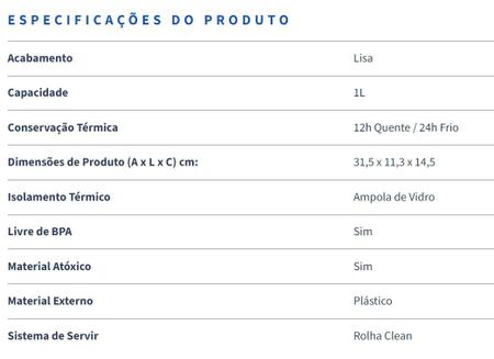 Imagem de Garrafa térmica mundial 1l azul urban termolar 2700azu