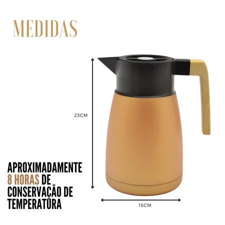 Garrafa térmica (café/chá) com Cabo de Madeira Nórdica