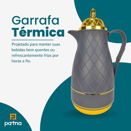 Imagem de Garrafa Térmica para Café Chá Suco Luxo Elegânte Cinza Escuro 4171 Partna