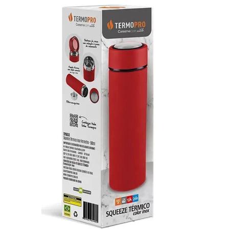 Imagem de Garrafa Térmica Squeeze Inox 500 Ml Trabalho Viagem Lazer - Termopro