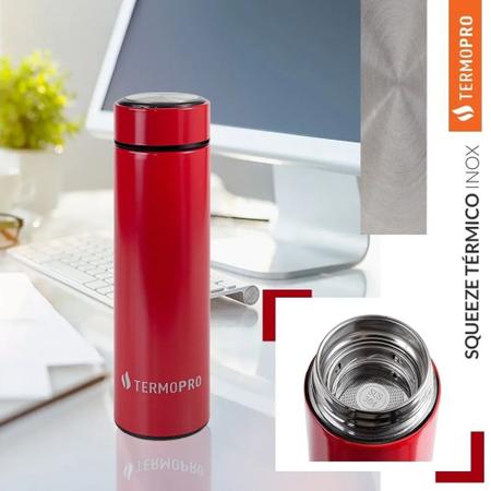 Imagem de Garrafa Térmica Squeeze Inox 500 Ml Trabalho Viagem Lazer - Termopro