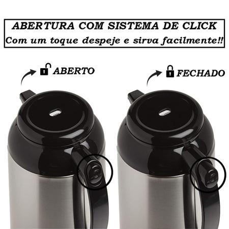 Garrafa de Café Térmica inox Capacidade 1litro - Com Alça