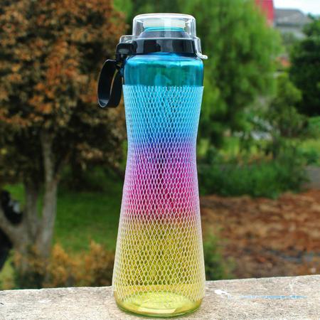 Imagem de Garrafinha De Água Colorida 750 ml Em Vidro Com Tampa Não Vaza De Plástico