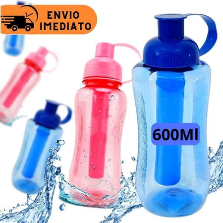 Garrafinha De Água Squeeze Pequena Tubo Gelo - 600Ml Barato - Black Watch Imagem de Garrafinha De Água Squeeze Pequena Tubo Gelo - 600Ml Barato