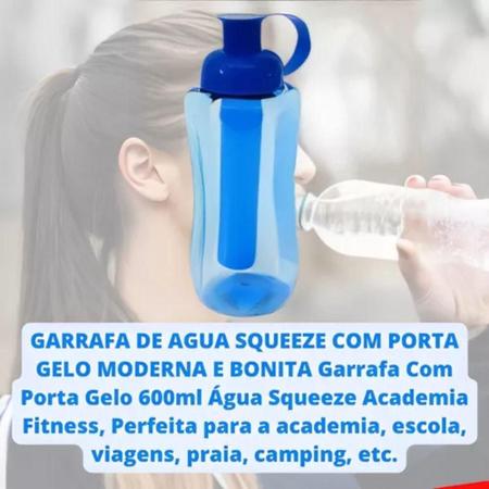 Garrafinha De Água Squeeze Pequena Tubo Gelo - 600Ml Barato - Black Watch Imagem de Garrafinha De Água Squeeze Pequena Tubo Gelo - 600Ml Barato