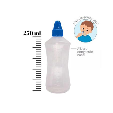 Imagem de Garrafinha Lavagem Nasal Adulto e Infantil 250ml Com Cânula