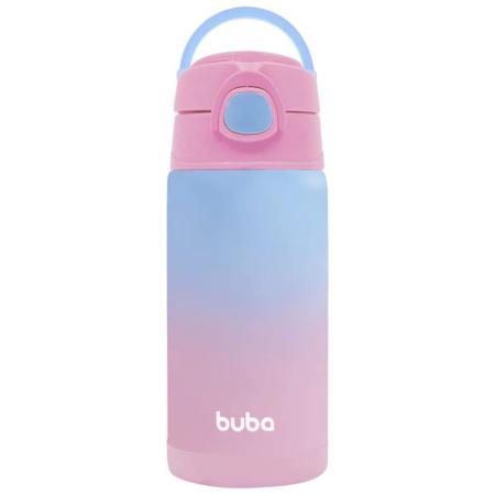 Imagem de Garrafinha Térmica Infantil Degradê Rosa Aço Inox 400mL