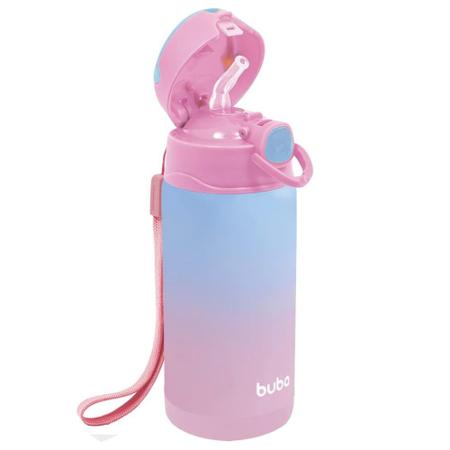 Imagem de Garrafinha Térmica Infantil Degradê Rosa Aço Inox 400mL