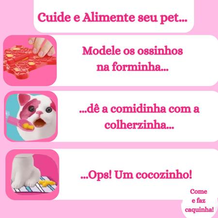 My Pet Come e Faz Caquinha Gato 8103 Kit Massinha Brinquedo Educativo para  Brincar de Faz de Conta Brinquedos Bambalalão Brinquedos Educativos