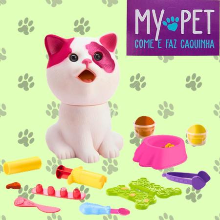 My Pet Come e Faz Caquinha Gato 8103 Kit Massinha Brinquedo Educativo para  Brincar de Faz de Conta Brinquedos Bambalalão Brinquedos Educativos