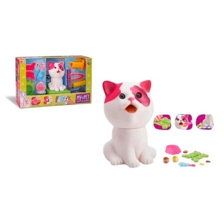 My Pet Come e Faz Caquinha Gato 8103 Kit Massinha Brinquedo Educativo para  Brincar de Faz de Conta Brinquedos Bambalalão Brinquedos Educativos