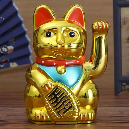 Gato da Sorte Solar Dourado Pequeno - Maneki Neko - Hachi8