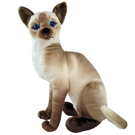 Pelúcia Gato Realista Siamês 30cm - Shoptoys Brinquedos e Colecionáveis