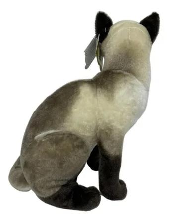 Pelúcia Gato Realista Siamês 30cm - Shoptoys Brinquedos e Colecionáveis