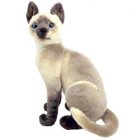 Pelúcia Gato Realista Siamês 30cm - Shoptoys Brinquedos e Colecionáveis