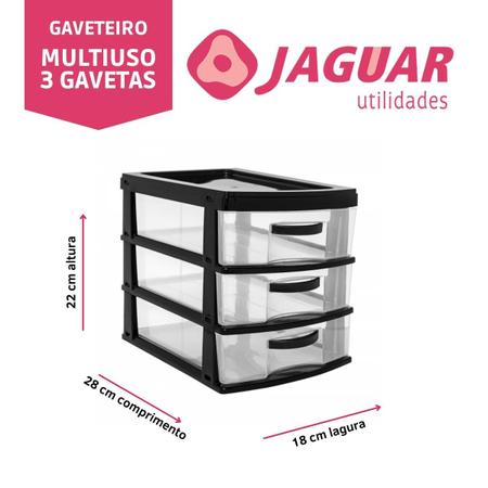 Gaveteiro Organizador 3 Gavetas 56129 - Gaveteiro Organizador 3 Gavetas -  Jaguar