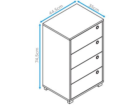 Imagem de Gaveteiro para Escritório 4 Gavetas BRV Móveis