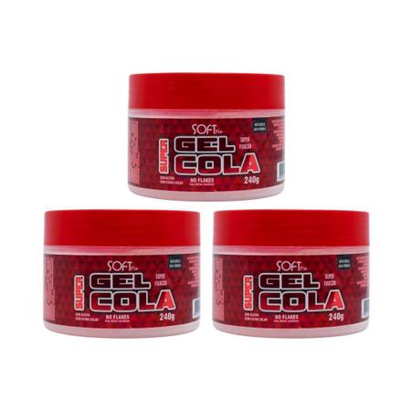 Imagem de Gel Cola Fixador Softfix Super 240G - Kit Com 3Un