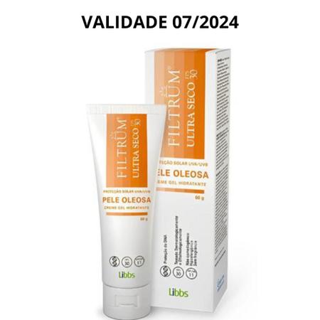 Imagem de Gel Creme Hidratante Filtrum Fps 30 Ultra Seco 60g - Libbs Validade 07/2024