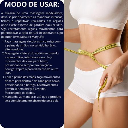 Imagem de Gel Desodorante Lipo Redutor Mary Life Termo Ativado Pote 250g Kit 48 Unidades