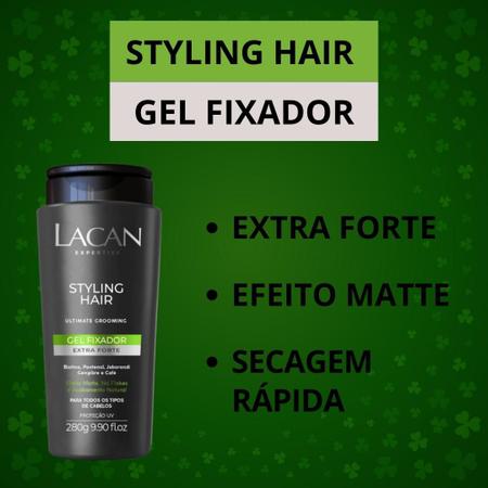 Imagem de Gel Fixador Ex Forte Styling Hair Lacan 280ml Efeito Matte