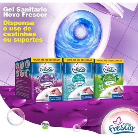 Imagem de Gel Sanitário Adesivo Com Aplicador 7g Para Vaso Sanitário Novo Frescor Dura até 150 Descargas