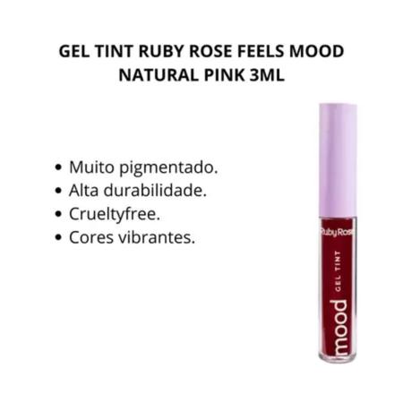 Gel Tint Natural Pink Feels Mood Ruby Rose Rosa Vegano Imagem de Gel Tint Natural Pink Feels Mood Ruby Rose Rosa Vegano