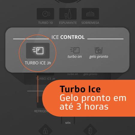 Imagem de Geladeira Brastemp Frost Free Inverse 443 litros cor Inox com Turbo Ice - BRE57AK