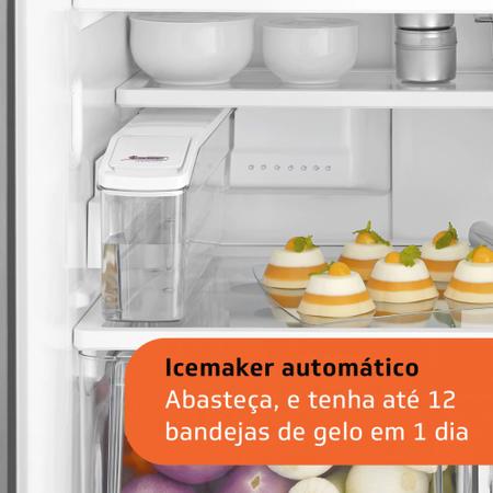 Imagem de Geladeira Brastemp Frost Free Side Inverse 540 litros cor Inox com Ice Maker - BRO80AK