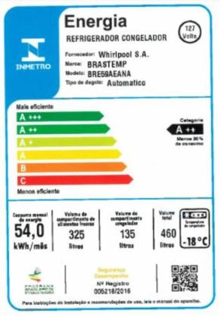 Imagem de Geladeira Brastemp Inverse 460 litros Branca com Freeze Control Advanced BRE59AB - 110V