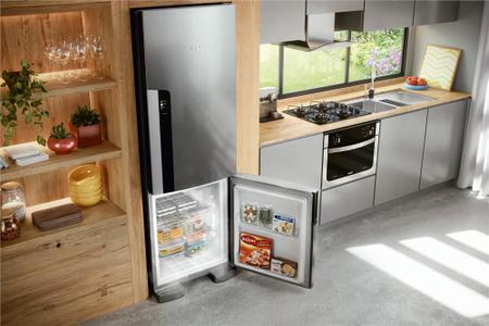 Imagem de Geladeira Consul Frost Free Duplex 397 litros Evox com freezer embaixo - CRE44BK