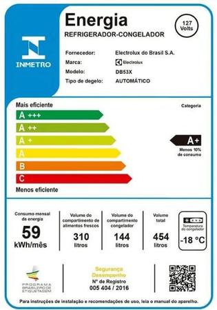 Imagem de Geladeira Electrolux Frost Free 454L Efficient Inverse Cor Inox (DB53X)