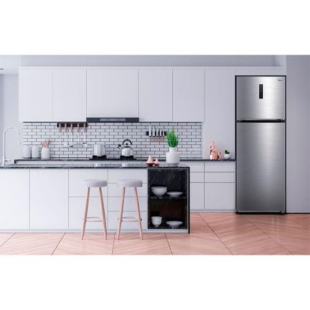 Imagem de Geladeira Frost Free Duplex 347L Slim cor Inox Midea