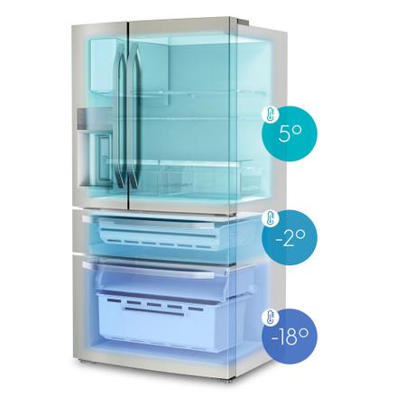 Imagem de Geladeira Frost Free Electrolux 540 Litros 3 Portas Inverse Inverter Inox (DM90X)