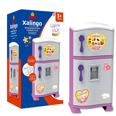 Imagem de Geladeira Infantil Duplex Refrigerador Pop Casinha Flor Estilo 52Cm