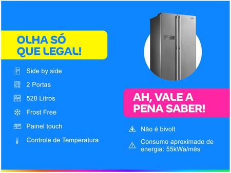 Imagem de Geladeira/Refrigerador Midea Frost Free Side by Side Capacidade 528L RS5871