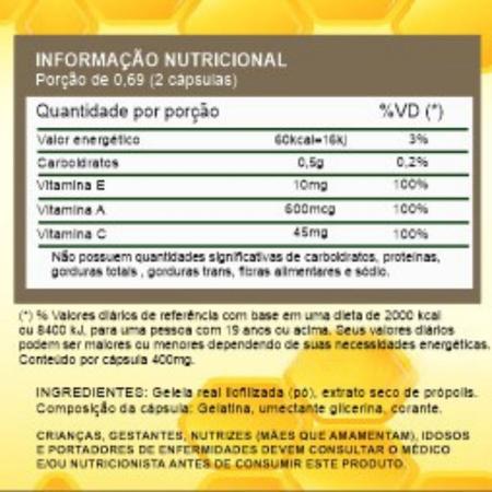 Imagem de Geleia Real Liofilizada com Própolis e Vitaminas 180 Cps - Para Imunidade, Vírus e Bactérias