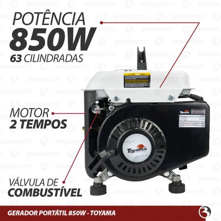 Imagem de Gerador De Energia Portátil À Gasolina 850w Monofásico TG950TH Toyama
