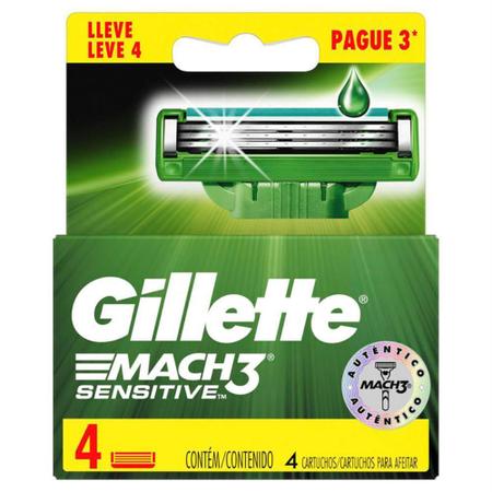 Imagem de Gillette carga mach3 sensitive leve 4 pague 3