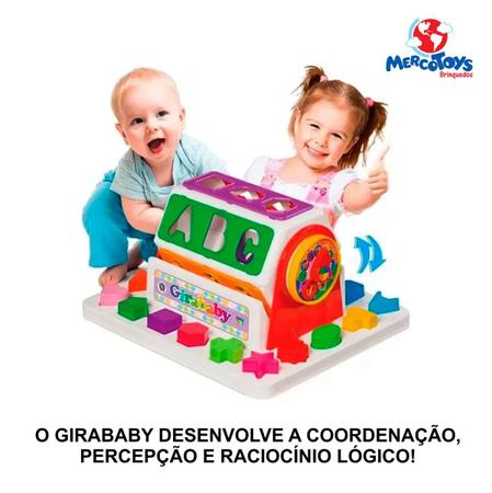 Imagem de Girababy Brinquedo Educativo Blocos Encaixe Didático Colorido Kit 18 Peças Coordenação Motora Lógico