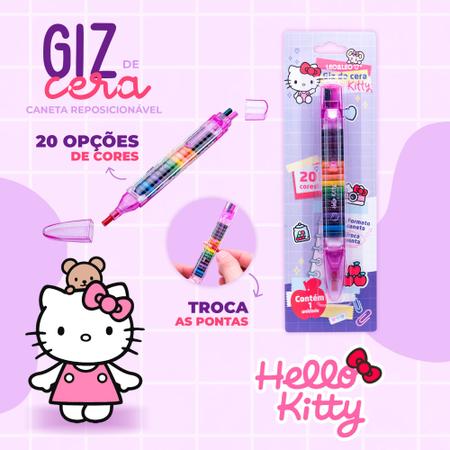 Imagem de Giz de Cera Caneta Troca Ponta 20 Cores Hello Kitty Leo&Leo