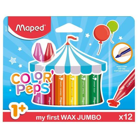 Imagem de Giz De Cera Jumbo Maped Color Peps Estojo 12 Cores