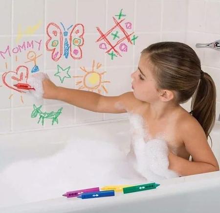 Imagem de Giz de Colorir no banho Risque e Apague com Esponja Educativo