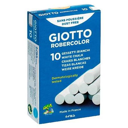 Imagem de Giz escolar antialérgico Branco para lousa 10 unid Giotto