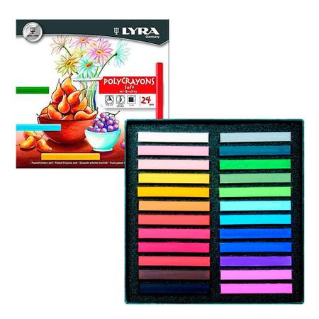 Imagem de Giz Pastel Seco Polycrayons com 24 Cores Lyra